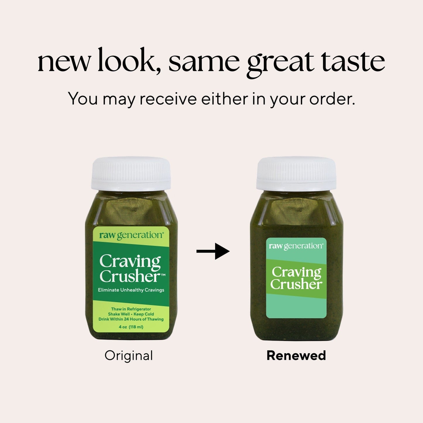 Two Craving Crusher™ Shots positioned side by side in sleek bottles, highlighting their compact design and convenient packaging for curbing cravings on the go.