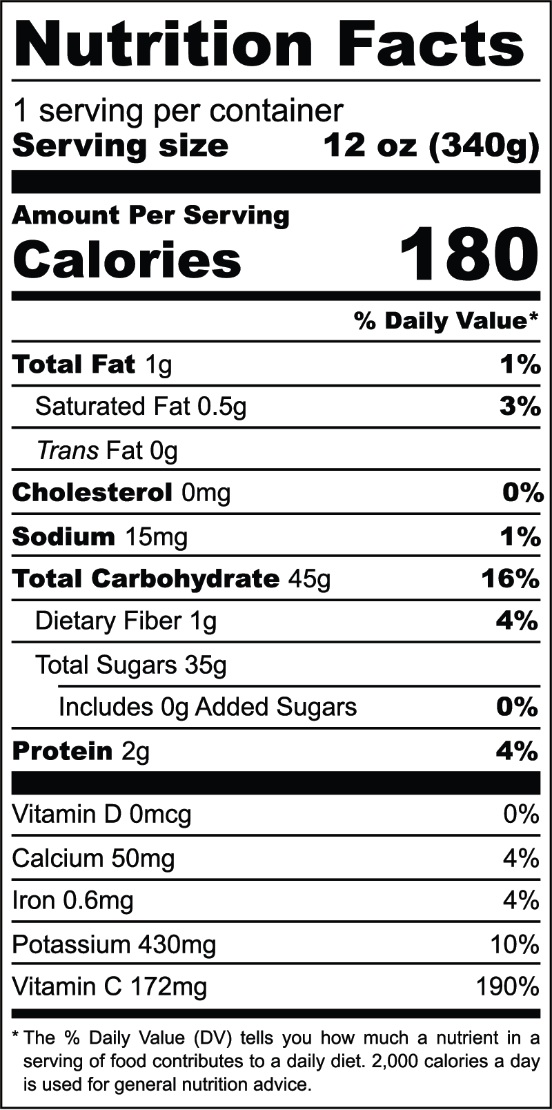 Cool Greens (x1) nutrition facts
