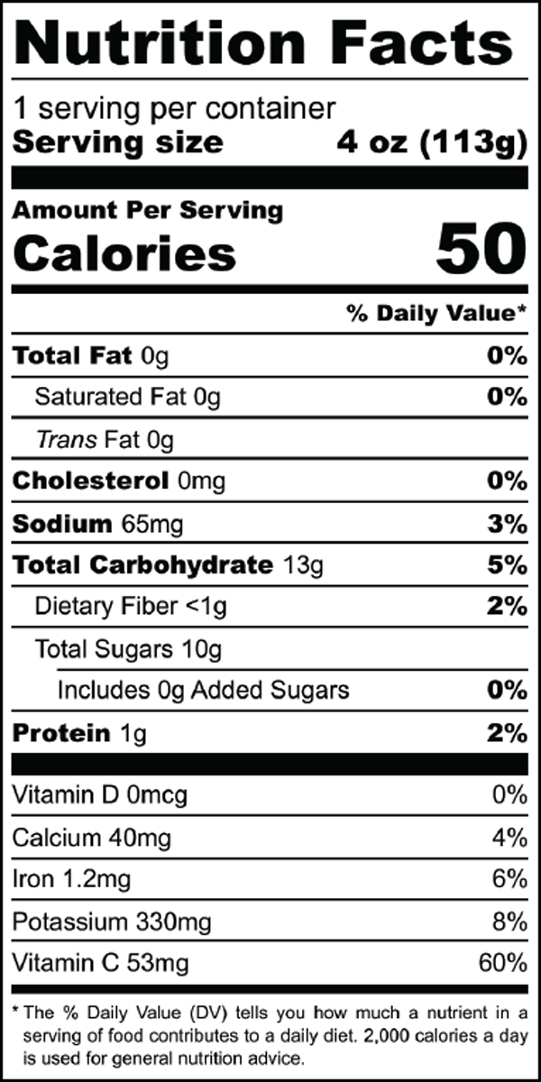 Craving Crusher Shot nutrition facts