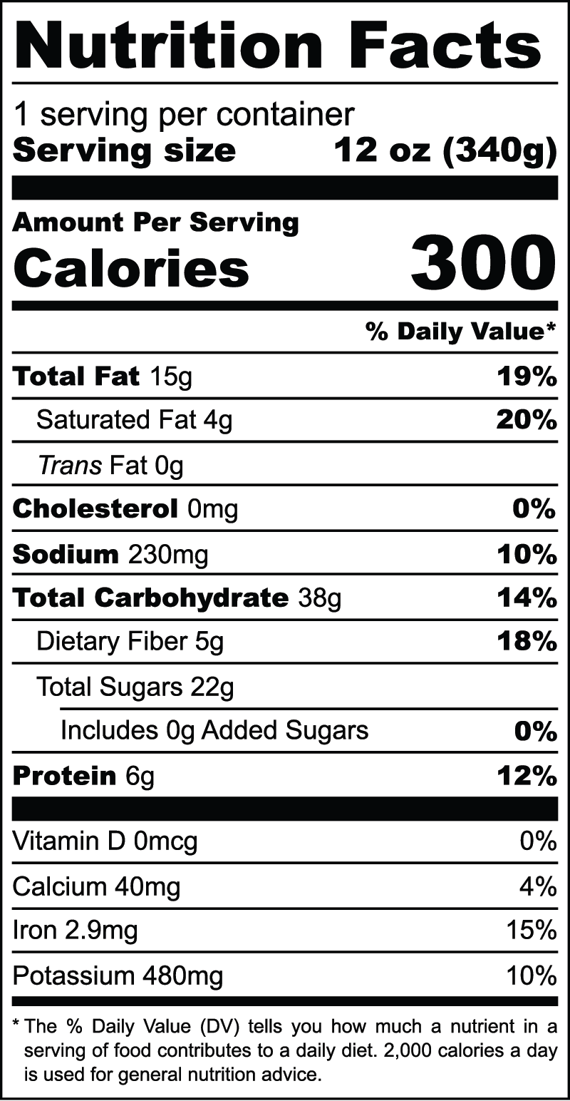 Pina Colada nutrition facts
