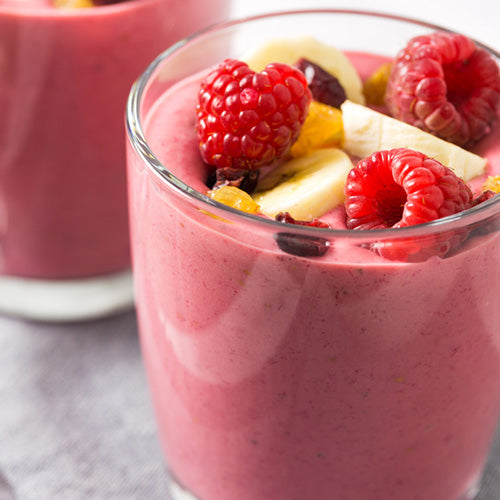 Smoothie with fruit on top