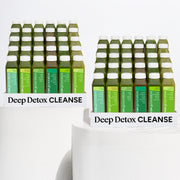 Cleanse for 2: Two identical Deep Detox CLEANSE kits with assorted green juice bottles from raw generation