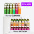 Skinny Cleanse® + Skinny Method™ Bundle featuring green and fruit juices, dessert-style nut smoothies, and Skinny Boost shots. Includes a 15% off promotion.