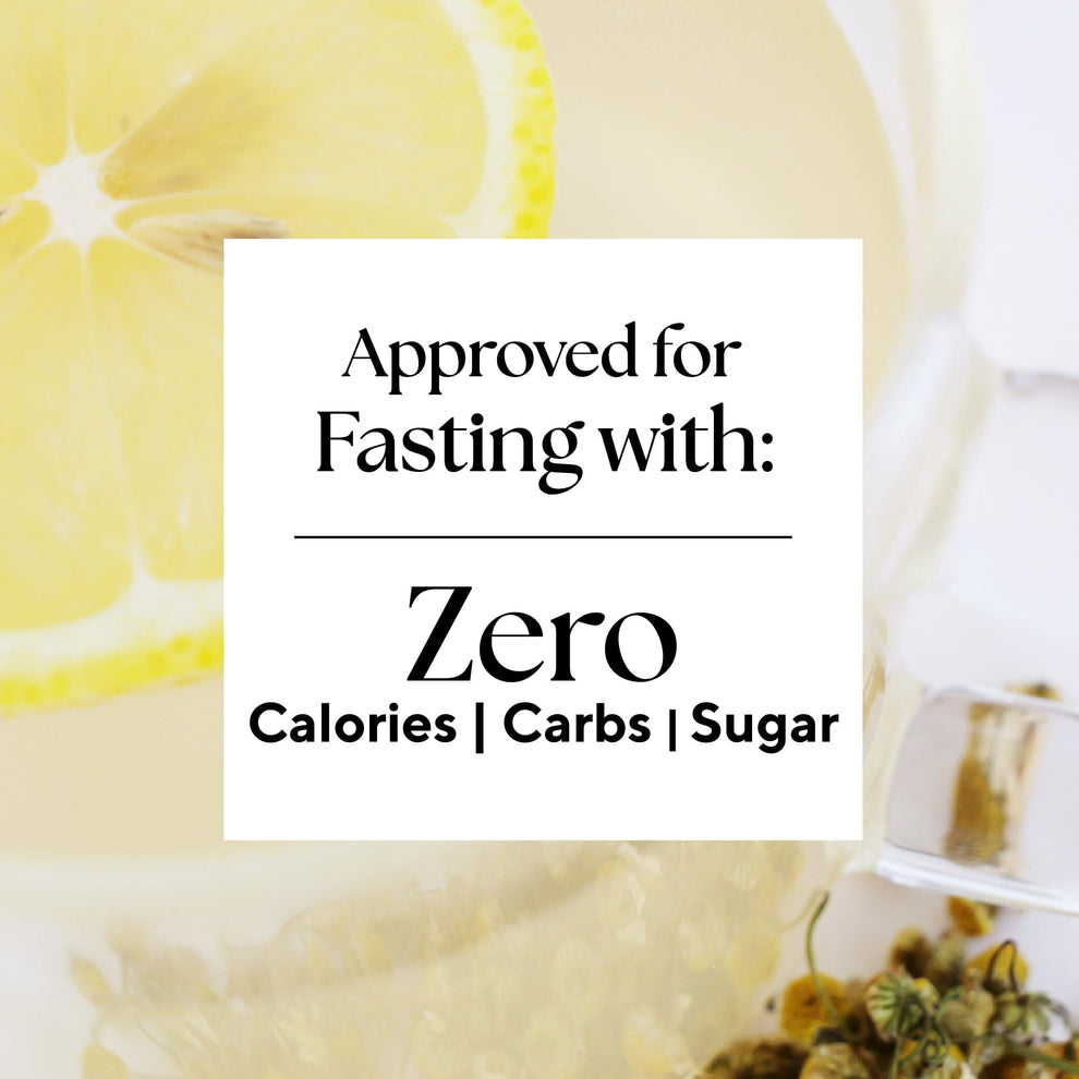 approved for fasting with zero calories, carbs, and sugars