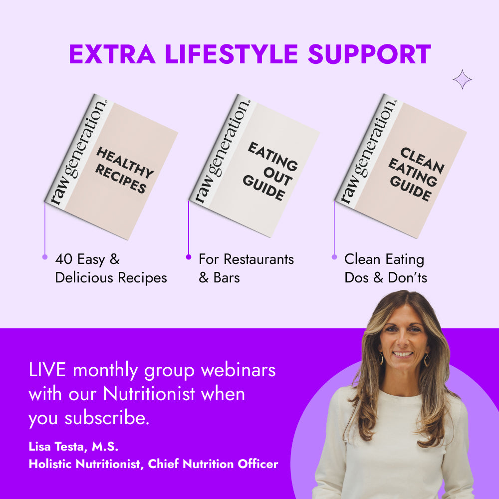 Skinny Bundle promotion featuring recipe booklets, live nutrition webinars with Lisa Testa M.S., and a structured weight management program with Skinny Cleanse® and Skinny Method™.