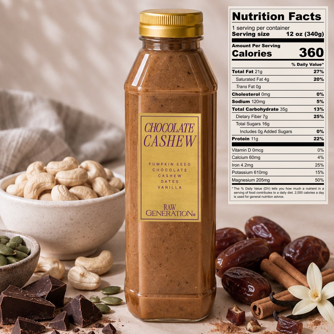 Chocolate Cashew Smoothie - Raw Generation
