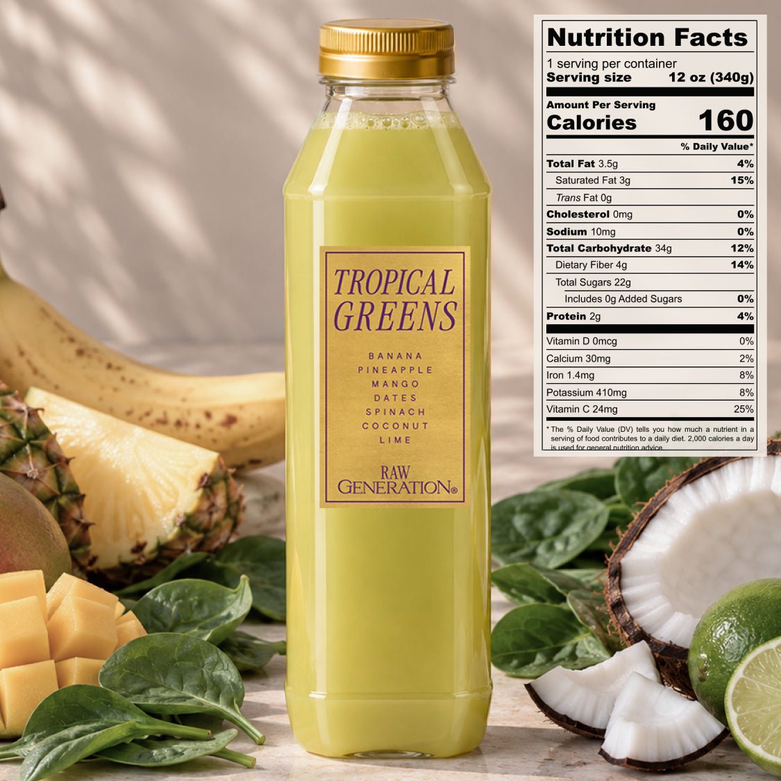 Tropical Greens Smoothie - Raw Generation