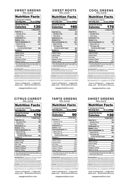 Skinny Cleanse nutrition facts.