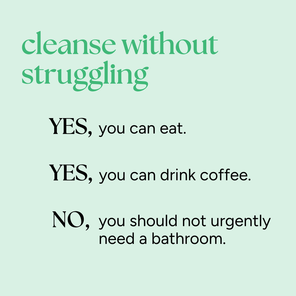 Deep Detox Cleanse: Cleanse without struggling with benefits like eating, drinking coffee, and no urgent bathroom trips. Gain energy, improve gut health, and clear skin.