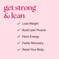 Graphic lists fitness goals with Protein Cleanse: lose weight, build lean muscle, gain energy, recover faster, reset body for optimal health.