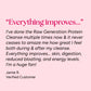 Testimonial graphic for Protein Cleanse: Everything improves… skin, digestion, energy, by Jamie R., praising its benefits for weight loss and muscle tone.