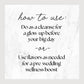Bridal Reset product sign with black text, highlighting the drink's benefits for brides, including slimming, detox, glowing skin, and boosted energy.