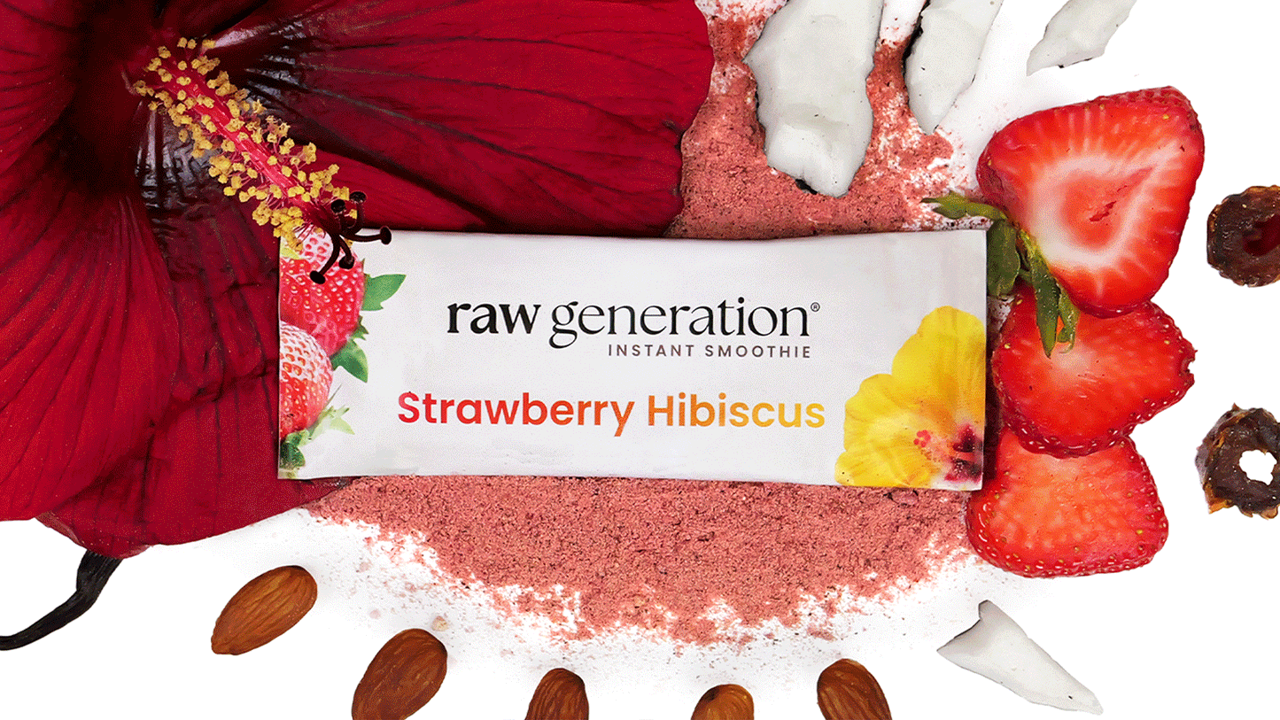 Instant Smoothie Detox Cleanse close-up featuring a vibrant strawberry and smoothie, emphasizing the nutritious blend designed for detox and weight management.
