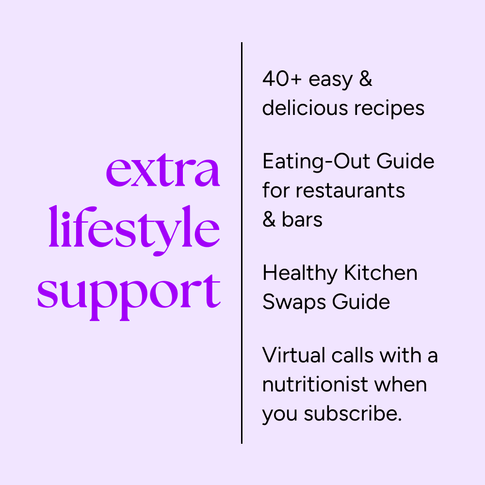 Skinny Cleanse® + Stay Skinny Method™ Bundle graphic highlighting lifestyle support with recipes, guides, and virtual nutritionist calls to aid weight loss and improve health.