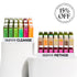 Skinny Cleanse® + Stay Skinny Method™ Bundle: Studio shot of two juice assortments, featuring cold-pressed juices and nut-milk blends, with a Bundle & Save offer badge.