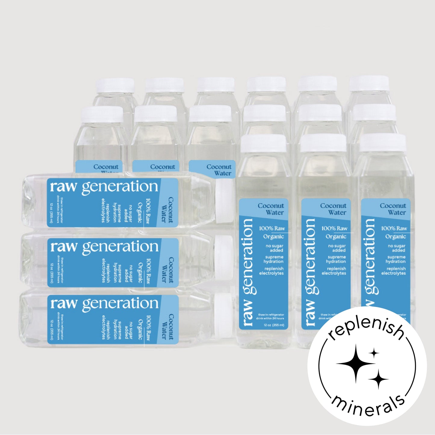 coconut water 18 pack with replenish minerals call out