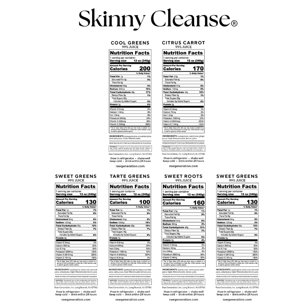 Skinny Cleanse nutrition facts. 