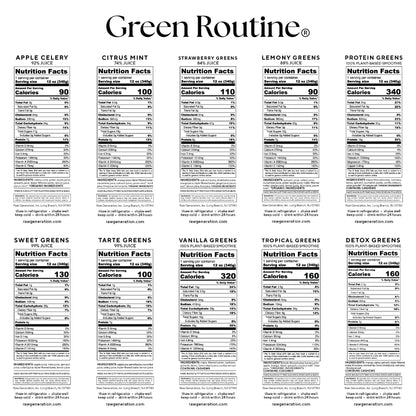 Green Routine nutrition facts.