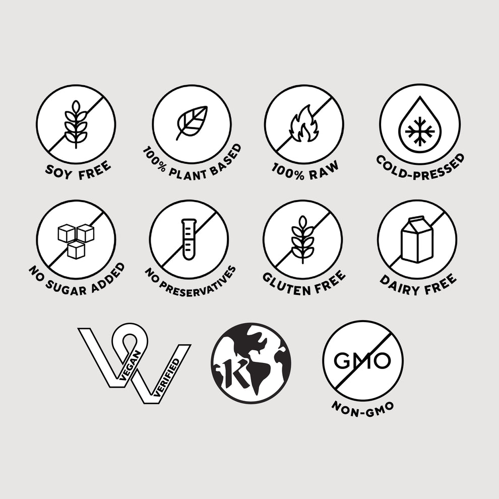 Almost-Perfect Citrus Carrot juice set, featuring icons like no fire sign and leaf, indicating eco-friendly and chemical-free attributes.