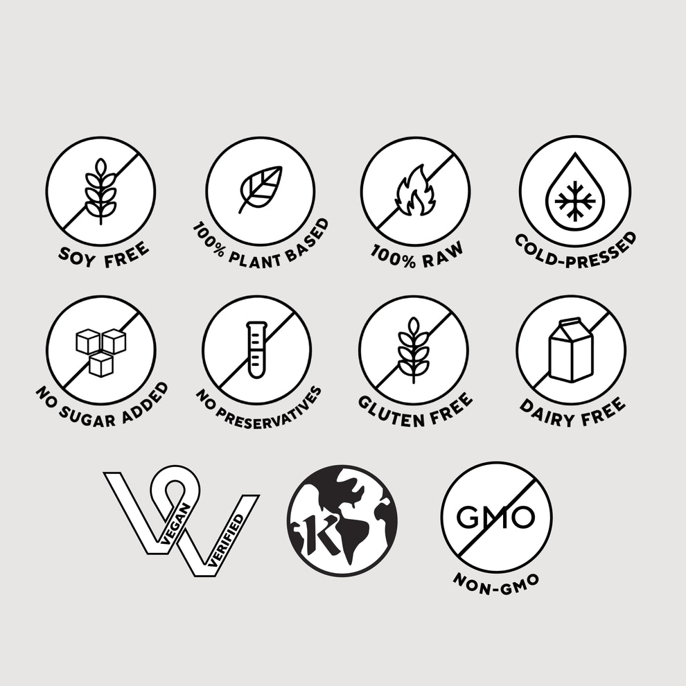 Sweet Greens Juice icons depicting eco-friendly and chemical-free symbols, highlighting its nutrient-rich ingredients like apples, kale, spinach, and collards for healthy consumption.