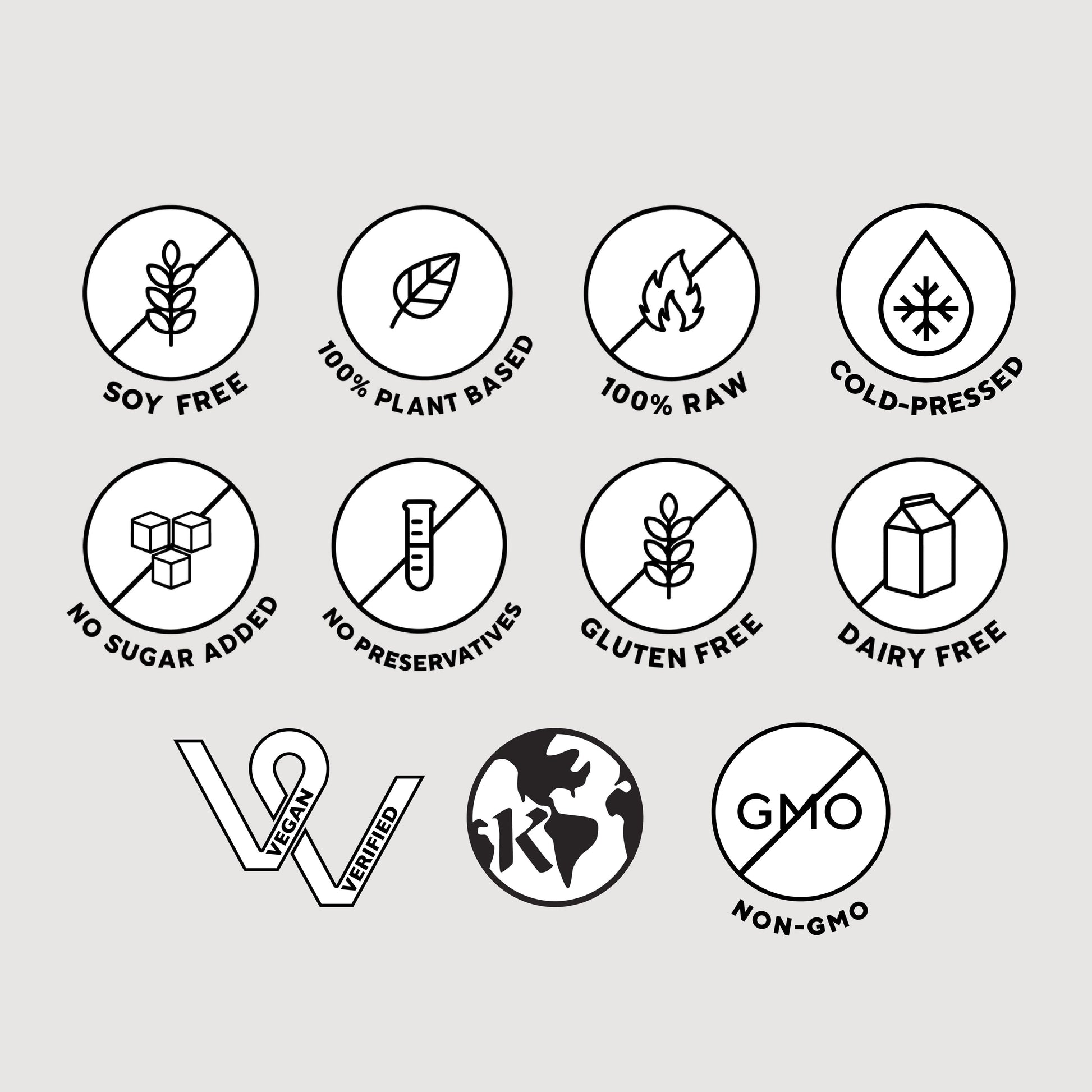 Ginger Turmeric juice icon set featuring symbols like a leaf, no chemicals, and Vitamin C, highlighting its immune-boosting and antioxidant properties.