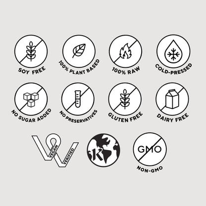 Morning Celery Juice product image featuring black and white icons, including a leaf and globe, representing natural ingredients like celery and lemon.