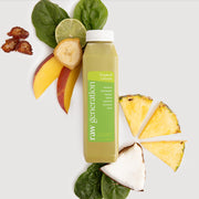Tropical Greens with banana, pineapple, mango, dates, spinach, coconut and lime